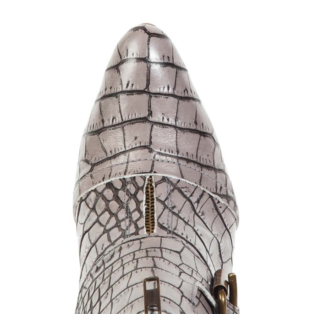 FREEBIRD BY STEVEN JOEY BOOTS IN STONE CROCO LEATHER W/FLARED WRAP HEEL SIZE 8 - Picture 8 of 16